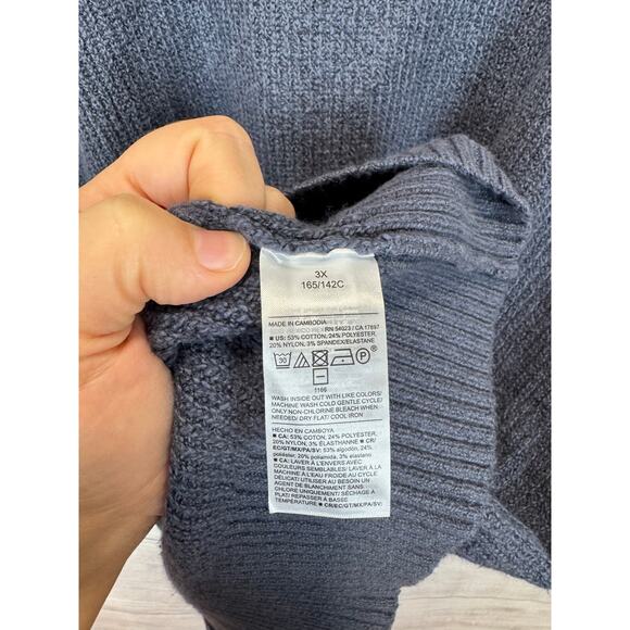 Old Navy Plus Size So Soft Blue Knit Crewneck Sweater Size 3X - Picture 6 of 8